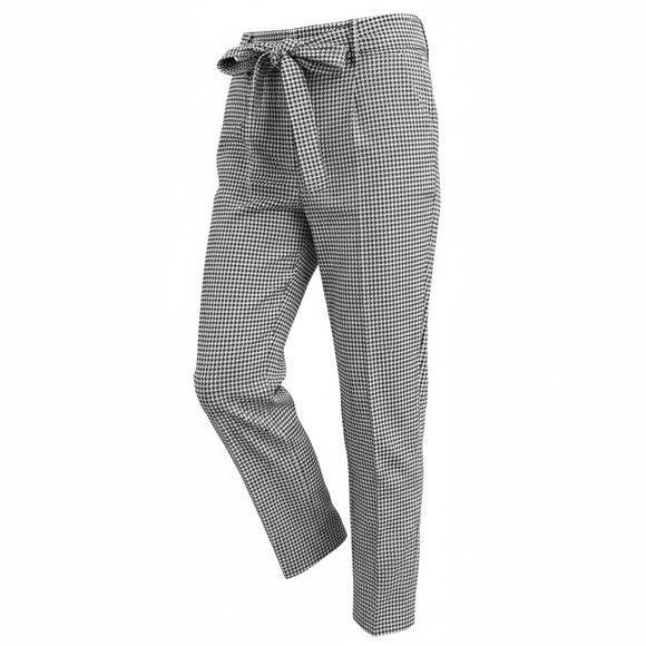 LOFT Devin Slim Black and White Houndstooth Pants - Picture 2 of 8